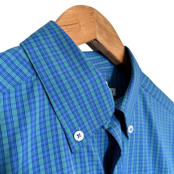 Southern Tide Intercoastal Plaid Long Sleeve Button Down Dress Shirt Blue Medium - Picture 8 of 14
